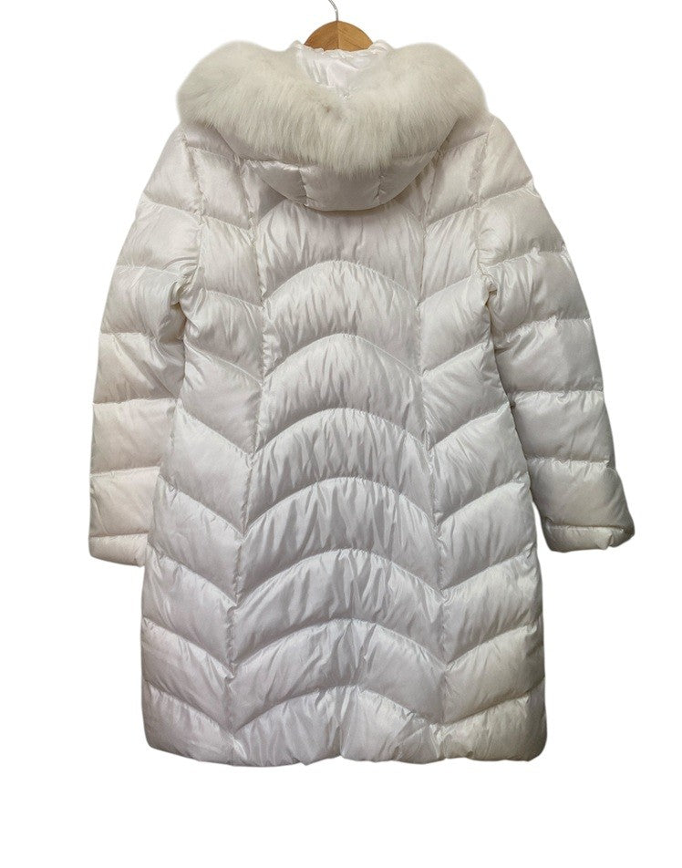 Super Beauty スーパービューティー ブルーフォックスファー ダウンコート ホワイト レディース サイズ40 中古 D4