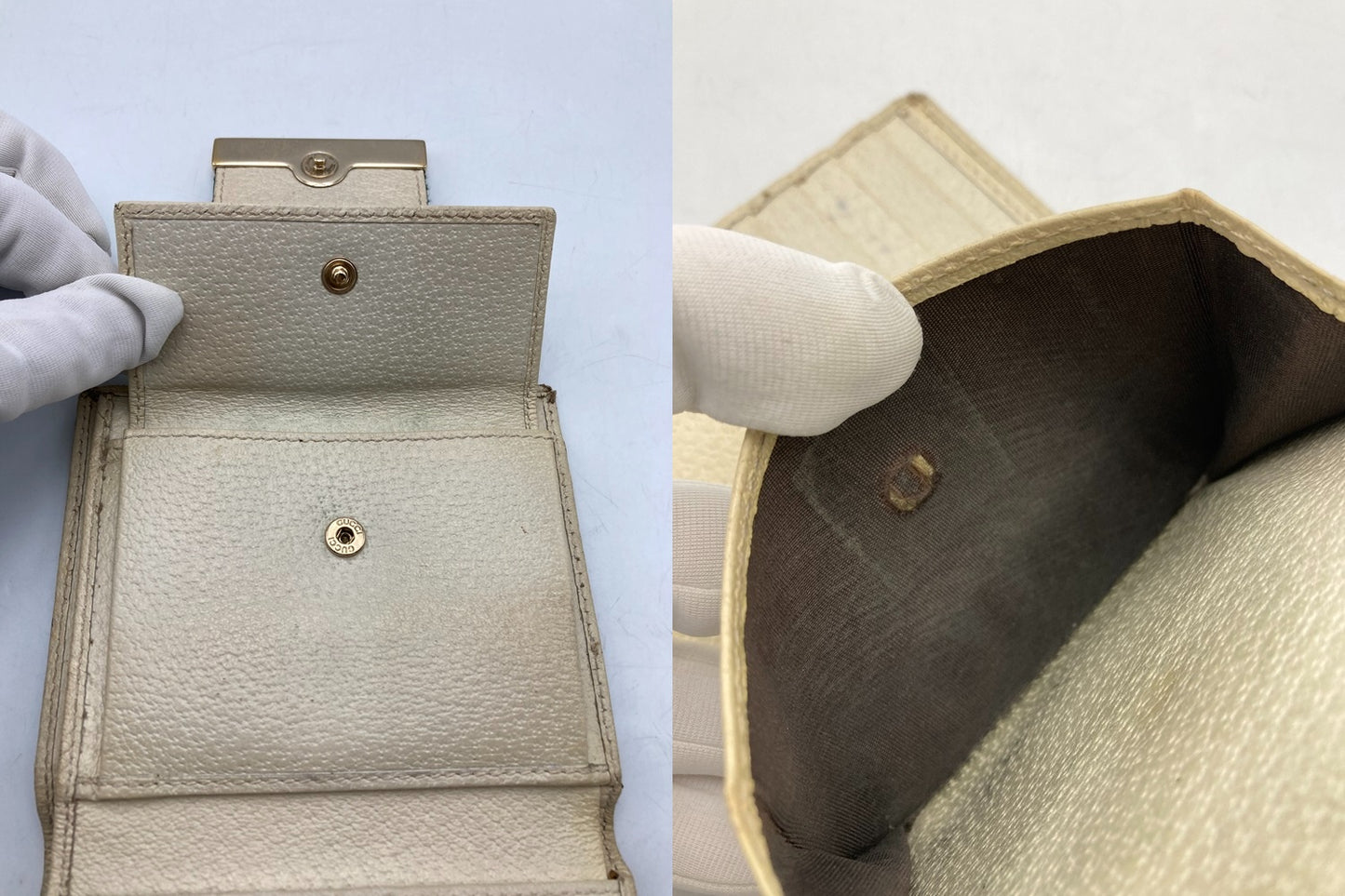 GUCCI グッチ GGキャンバス シェリーライン 二つ折り財布 181669 中古 D4