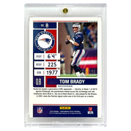 PANINI NFLカード CONTENDERS OPTIC PRIZM TOM BRADY NEW ENGLAND PATRIOTS /199 #8 中古 IT1