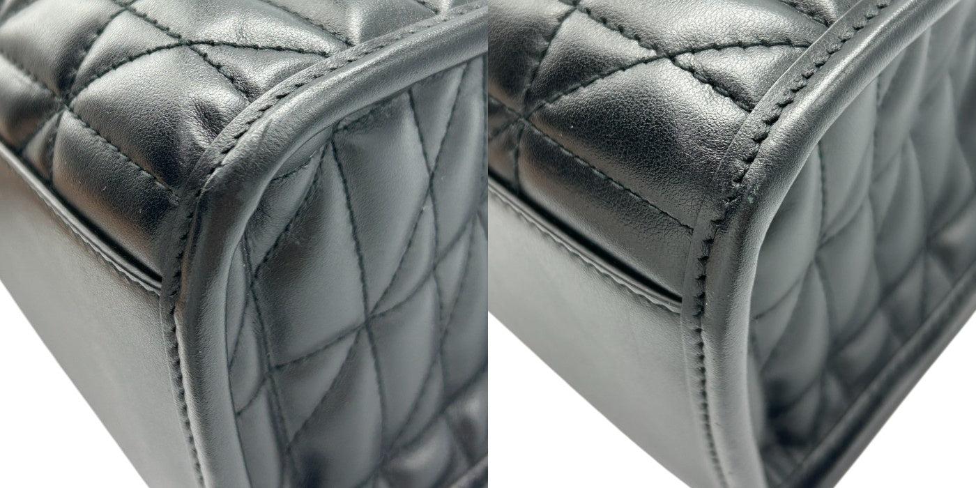 GUCCI グッチ GGマーモント スモール トートバッグ 681483 鞄 レザー 本革 レディース チェーン ブラック 中古 W４