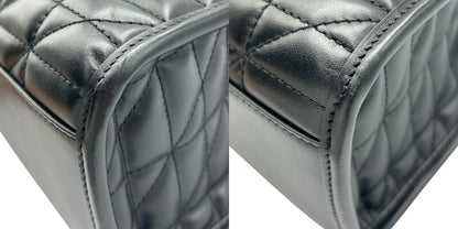 GUCCI グッチ GGマーモント スモール トートバッグ 681483 鞄 レザー 本革 レディース チェーン ブラック 中古 W４