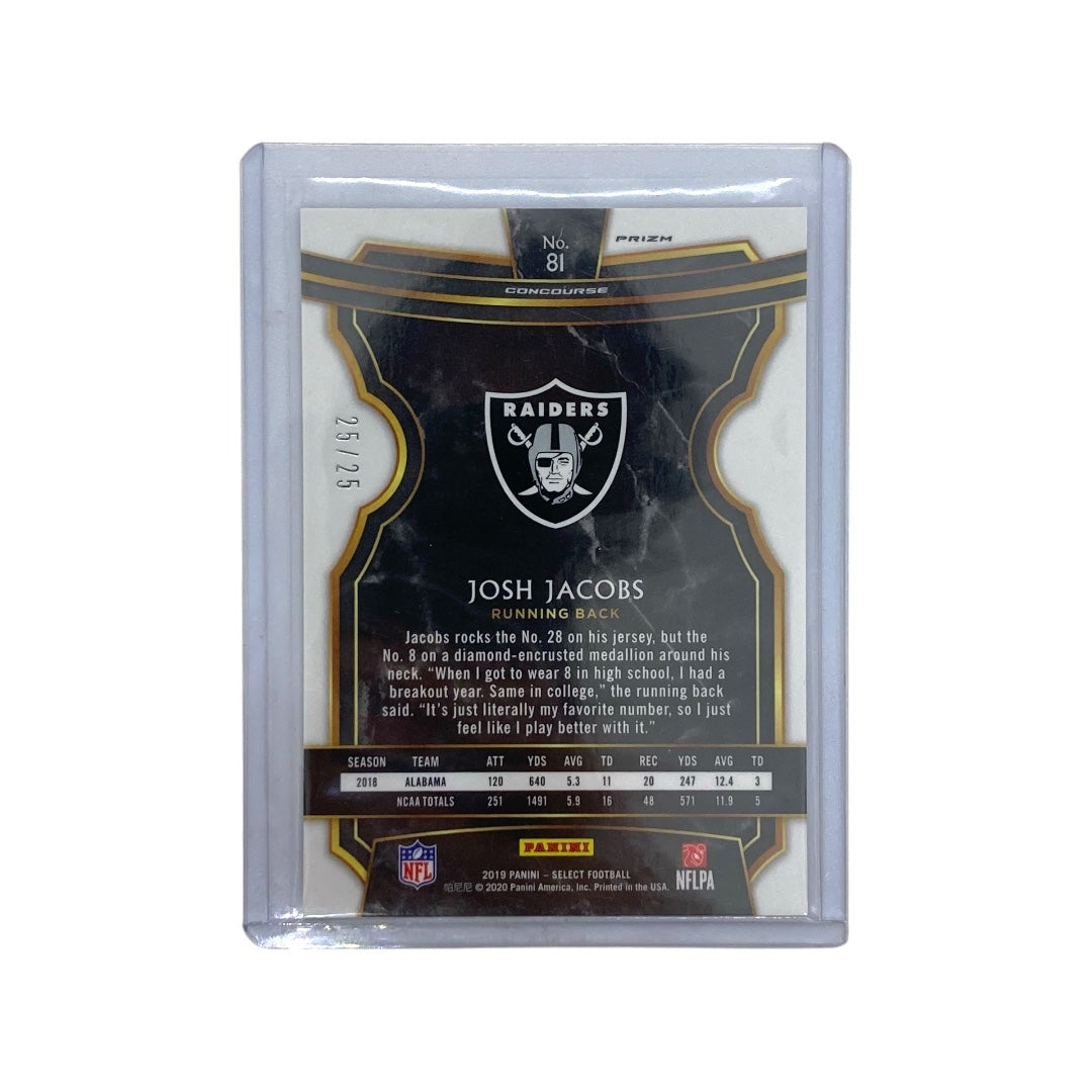 PANINI NFLカード SELECT PRIZM JOSH JACOBS OAKLAND RAIDERS 25/25 #81 中古 IT1