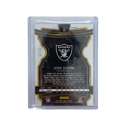 PANINI NFLカード SELECT PRIZM JOSH JACOBS OAKLAND RAIDERS 25/25 #81 中古 IT1