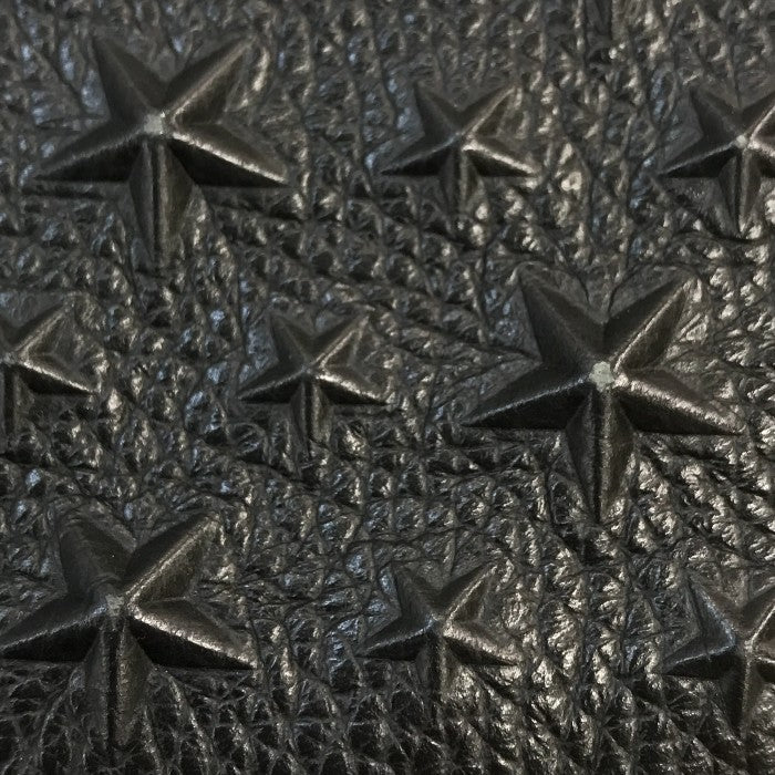 JIMMY CHOO ジミーチュウ DEREK クラッチバッグ ユニセックス デレク レザー セカンドバッグ スター星柄 エンボススタッズ ブラック 中古 T1