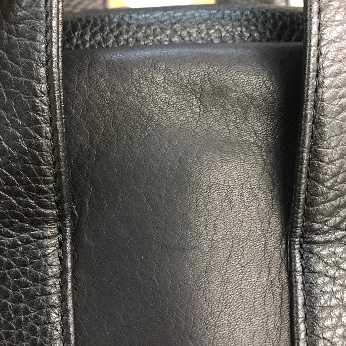 POMTATA ポンタタ FL TOTE M ハンドバッグ レディース レザー トートバッグ がま口 ブラック P2545 中古 T1