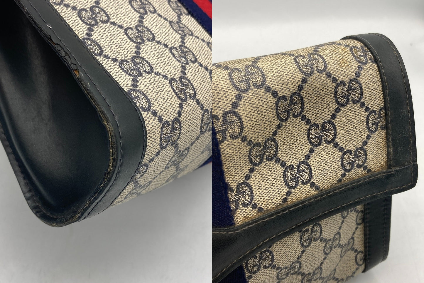 GUCCI オールドグッチ GGスプリーム シェリーライン クラッチバッグ 中古 D4