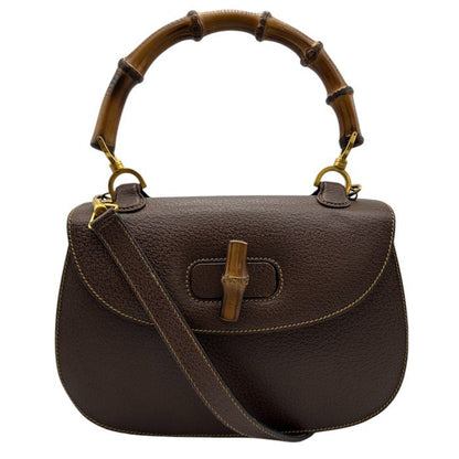 GUCCI グッチ バンブー 2WAY ショルダーバッグ 000.1448.0633 ハンドバッグ 鞄 おしゃれ 希少 ブラウン ブランド レディース 中古 W４