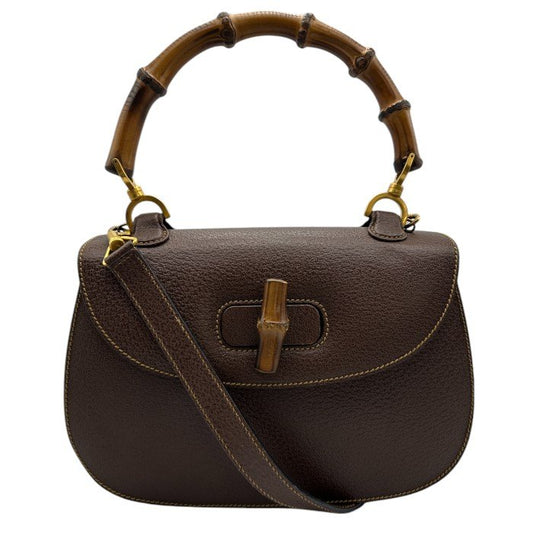 GUCCI グッチ バンブー 2WAY ショルダーバッグ 000.1448.0633 ハンドバッグ 鞄 おしゃれ 希少 ブラウン ブランド レディース 中古 W４