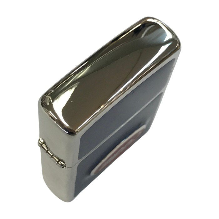 Zippo ジッポー オイルライター ロゴプレート 喫煙具 U.S.A製 ブルー/レッド/シルバー 中古 T1