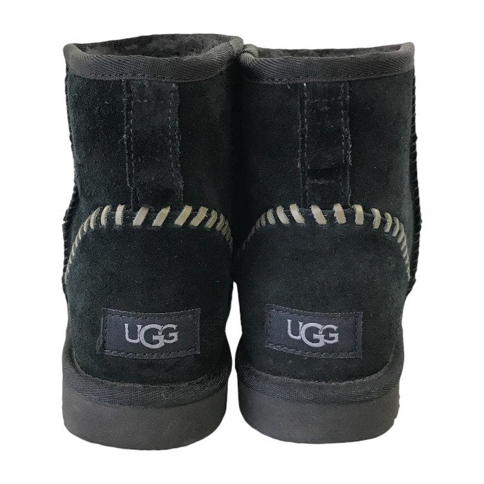 UGG アグ クラシック ミニ デコ スエード ブーツ メンズ レディース ステッチ ムートン スウェード ブラック 25cm 1115565 中古 T1