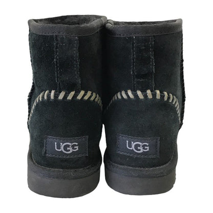 UGG アグ クラシック ミニ デコ スエード ブーツ メンズ レディース ステッチ ムートン スウェード ブラック 25cm 1115565 中古 T1