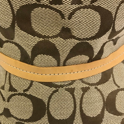 COACH コーチ シグネチャー バケットハット レディース ポリエステル/コットン 帽子 ジャガード ベージュ S/Pサイズ 中古 T1