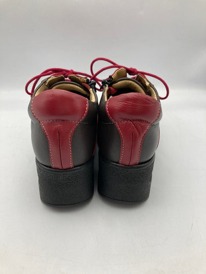 PIERRE RICCI ピエールリッチ 山羊革 4E 軽量 エアウォーキングシューズ  レッド/ダークブラウン 24.0cm 中古 D4