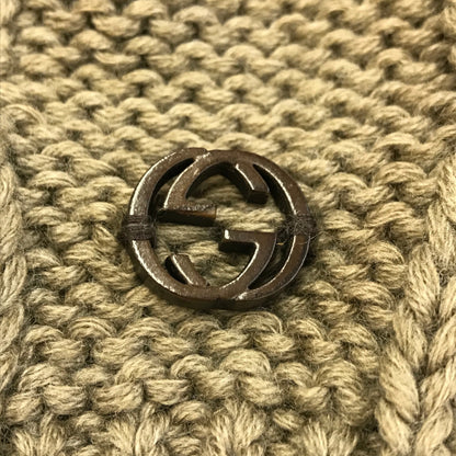 GUCCI グッチ ビーニー ユニセックス ウール ニット帽 インターロッキングG ケーブル編み 無地 シンプル ベージュ Mサイズ 300052 4G206 中古 T1