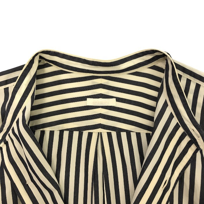 COMOLI コモリ コットンシャツ メンズ ストライプ 長袖 シンプル ネイビー ホワイト 紺 白 サイズ表記無し 中古 N1