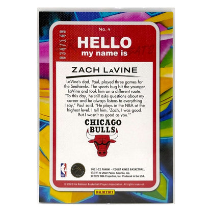 PANINI NBAカード COURT KINGS ZACH LAVINE CHICAGO BULLS /149 #4 中古 IT1
