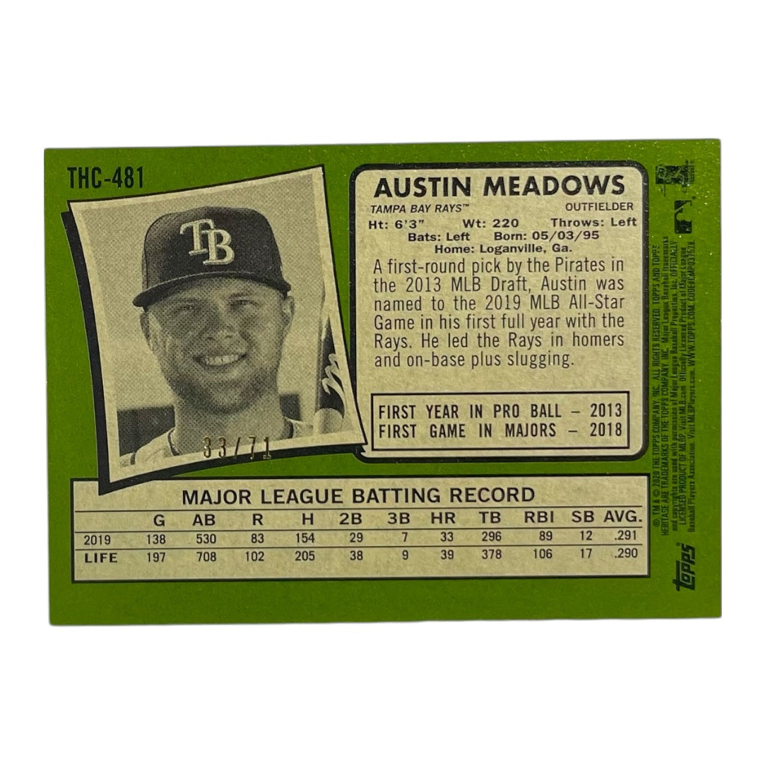 TOPPS MLBカード HERITAGE AUSTIN MEADOWS TAMPA BAY RAYS /71 #THC-481 中古 IT2