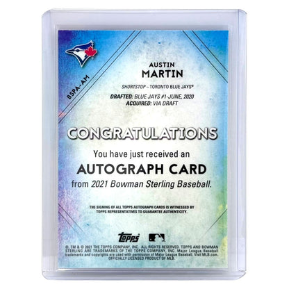 TOPPS MLBカード BOWMAN STERLING AUSTIN MARTIN TORONTO BLUE JAYS /99 #BSPA-AM 中古 IT1