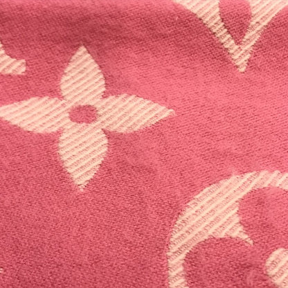 LOUIS VUITTON ルイヴィトン LVエセンシャル マフラー レディース 184×34cm ウール モノグラム フリンジ ピンク M78936 中古 T1