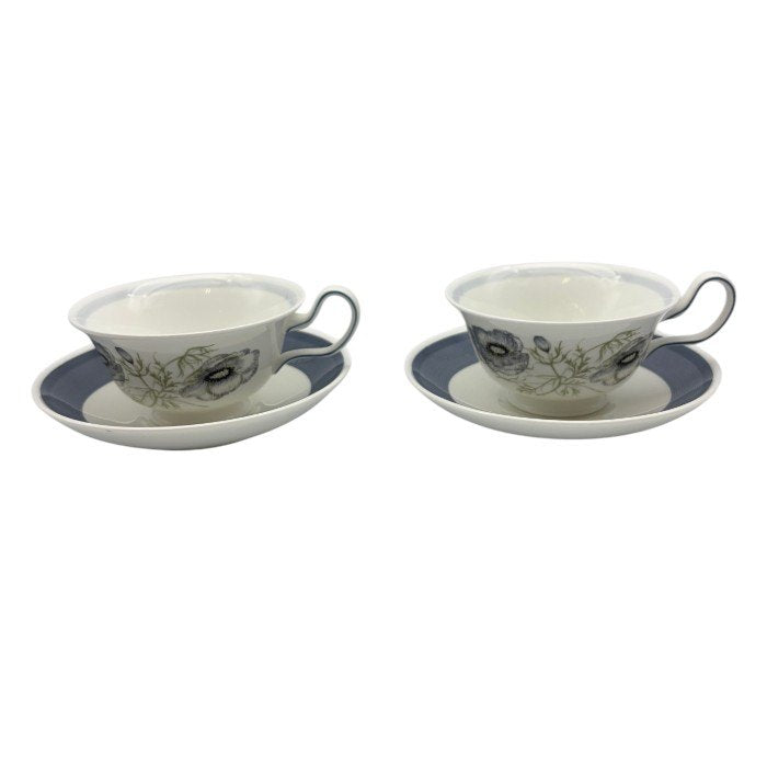 ウェッジウッド Wedgwood グレンミスト カップ＆ソーサー ペア 2点セット 洋食器 ブランド 花柄 おしゃれ 廃盤 中古 W1