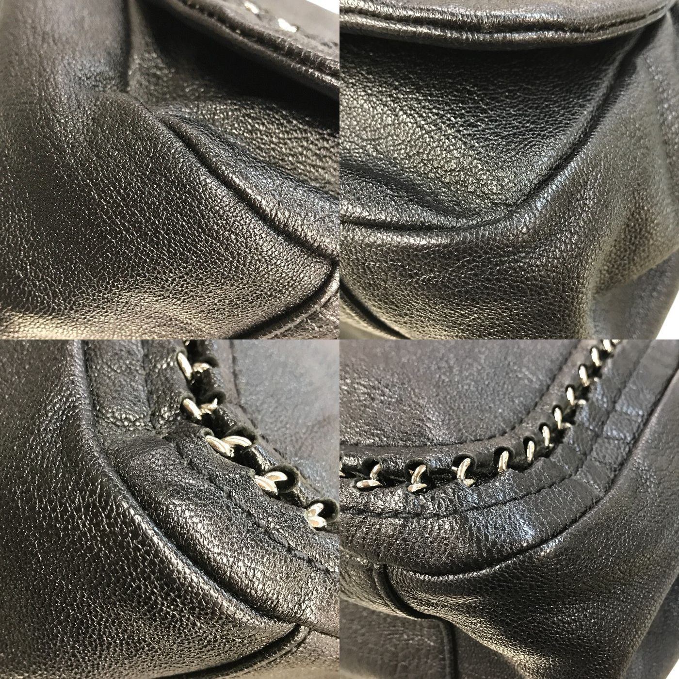 CHANEL シャネル ラグジュアリーライン ショルダーバッグ レディース レザー チェーンショルダー ココマーク シルバー金具 ブラック 中古 T1