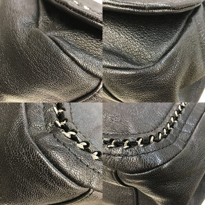 CHANEL シャネル ラグジュアリーライン ショルダーバッグ レディース レザー チェーンショルダー ココマーク シルバー金具 ブラック 中古 T1