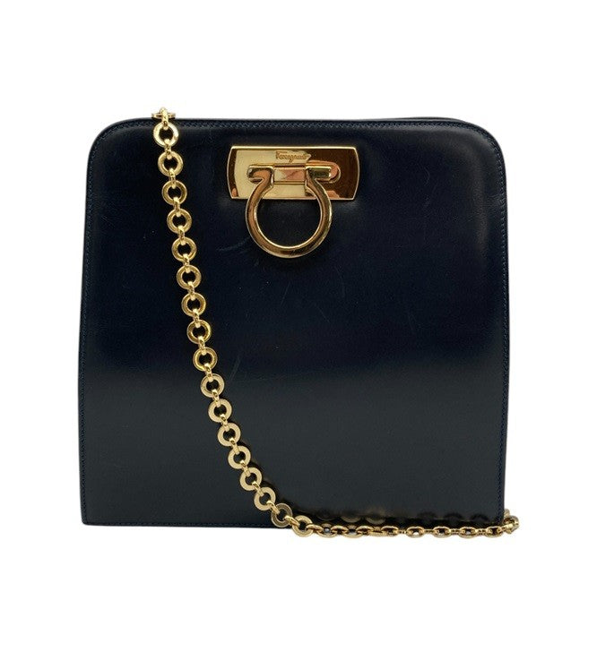 Salvatore Ferragamo サルヴァトーレフェラガモ ガンチーニ チェーン ショルダーバッグ 中古 D4