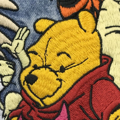 ディズニー くまのプーさん シャツ メンズ 長袖 コットン デニム 刺繍 ヴィンテージ ブルー Sサイズ 中古 T1