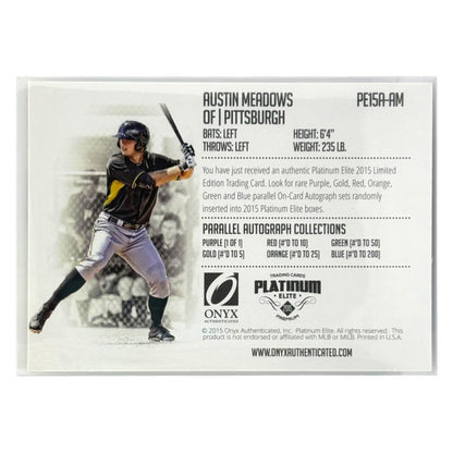 ONYX MLBカード PLATINUM ELITE AUSTIN MEADOWS PITTSBURGH PIRATES #PE15A-AM 中古 IT1