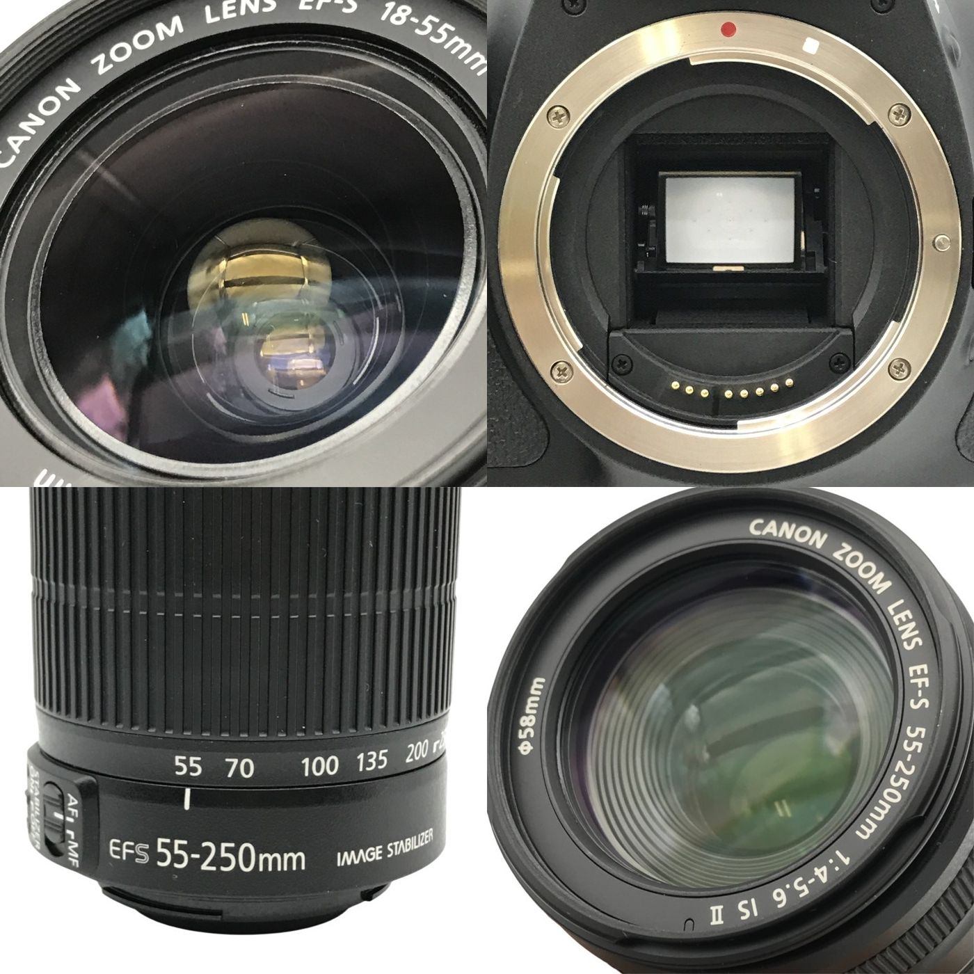 Canon EOS Kiss X5 デジタル一眼レフカメラ ダブルズームキット ブラック EF-S18-55mm/EF-S55-250mm 1800万画素 標準/望遠レンズ KISSX5-WKIT 中古 T1