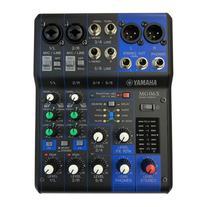 YAMAHA ヤマハ 6チャンネルミキシングコンソール ブラック アナログ ミキサー デジタルエフェクト搭載 ライブ レコーディング MG06X 中古 T1