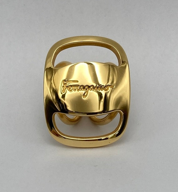 Salvatore Ferragamo フェラガモ スカーフリング 中古 D4