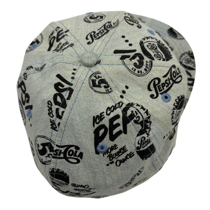 NEWERA ニューエラ × Pepsi ペプシ キャップ メンズ コットン デニム 帽子 ライトブルー 希少 カジュアル コラボ 中古 W1