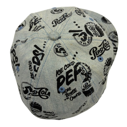 NEWERA ニューエラ × Pepsi ペプシ キャップ メンズ コットン デニム 帽子 ライトブルー 希少 カジュアル コラボ 中古 W1