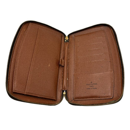 ルイヴィトン LOUIS VUITTON モノグラム アジェンダジオット 手帳ケース ラウンドファスナー ブラウン M62950 ブランド 小物 カード入れ 中古 W４