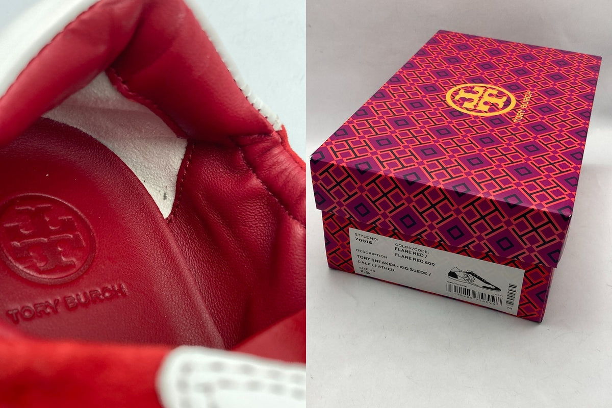 TORY BURCH トリーバーチ スウェード レザー スニーカー 76916 サイズUS7.5 レディース 中古 D4