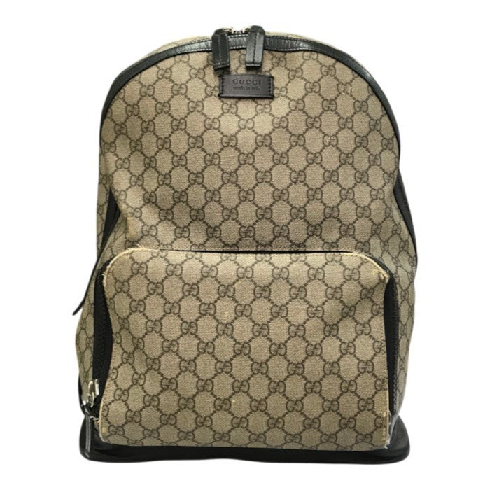 GUCCI グッチ GGスプリーム バックパック ユニセックス PVC レザー リュックサック A4収納 デイパック ベージュ 406370 中古 T1