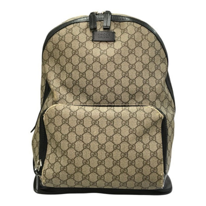 GUCCI グッチ GGスプリーム バックパック ユニセックス PVC レザー リュックサック A4収納 デイパック ベージュ 406370 中古 T1