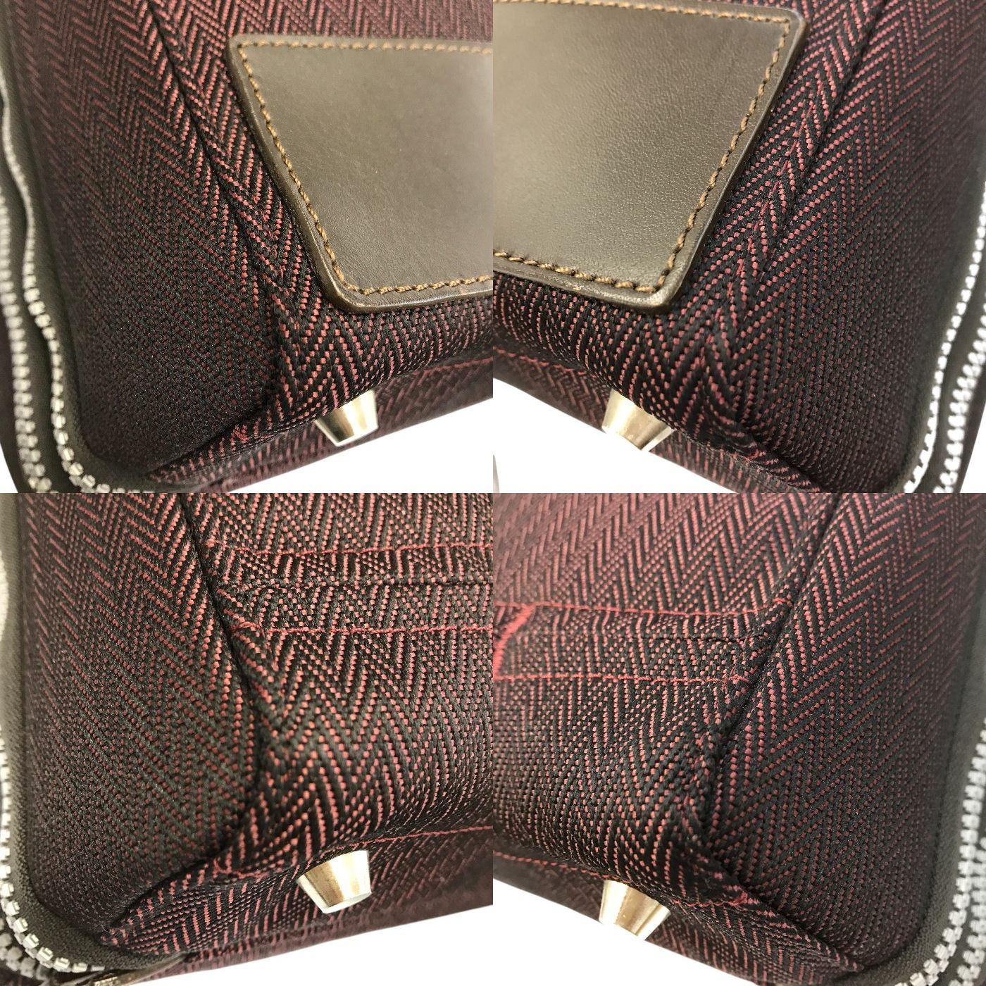 Paul Smith ポールスミス ブリーフケース メンズ ショルダーバッグ ビジネス ACE製 ヘリンボーン 大容量 レッド系 中古 T1