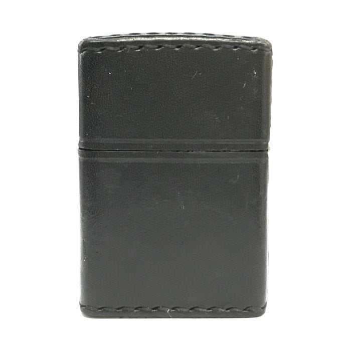 ZIPPO ジッポー 革巻き オイルライター レザー ブラック ロゴ シンプル コレクション 中古 T1