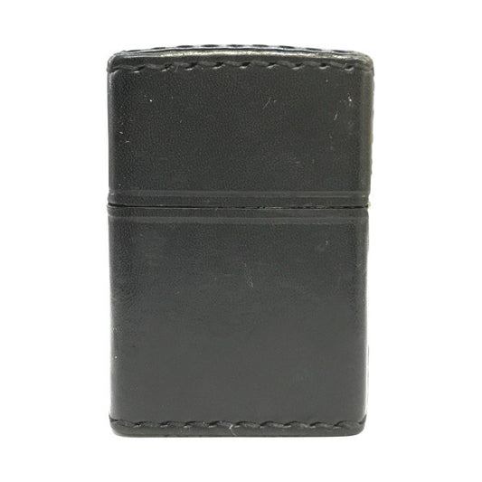 ZIPPO ジッポー 革巻き オイルライター レザー ブラック ロゴ シンプル コレクション 中古 T1