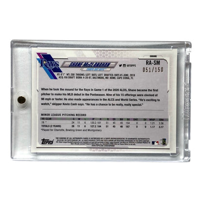 TOPPS MLBカード CHROME SHANE MCCLANAHAN RAYS 051/150 #RA-SM 中古 IT2