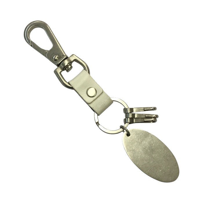 Y's ワイズ キーリング キーホルダー ロゴプレート ヨウジヤマモト シルバー/ホワイト 中古 T1