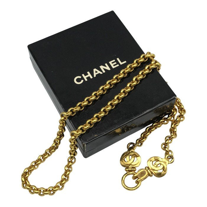 CHANEL シャネル ネックレスチェーン レディース ロング ロールチェーン ココマーク ヴィンテージ ゴールド 70cm 中古 T1