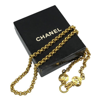CHANEL シャネル ネックレスチェーン レディース ロング ロールチェーン ココマーク ヴィンテージ ゴールド 70cm 中古 T1