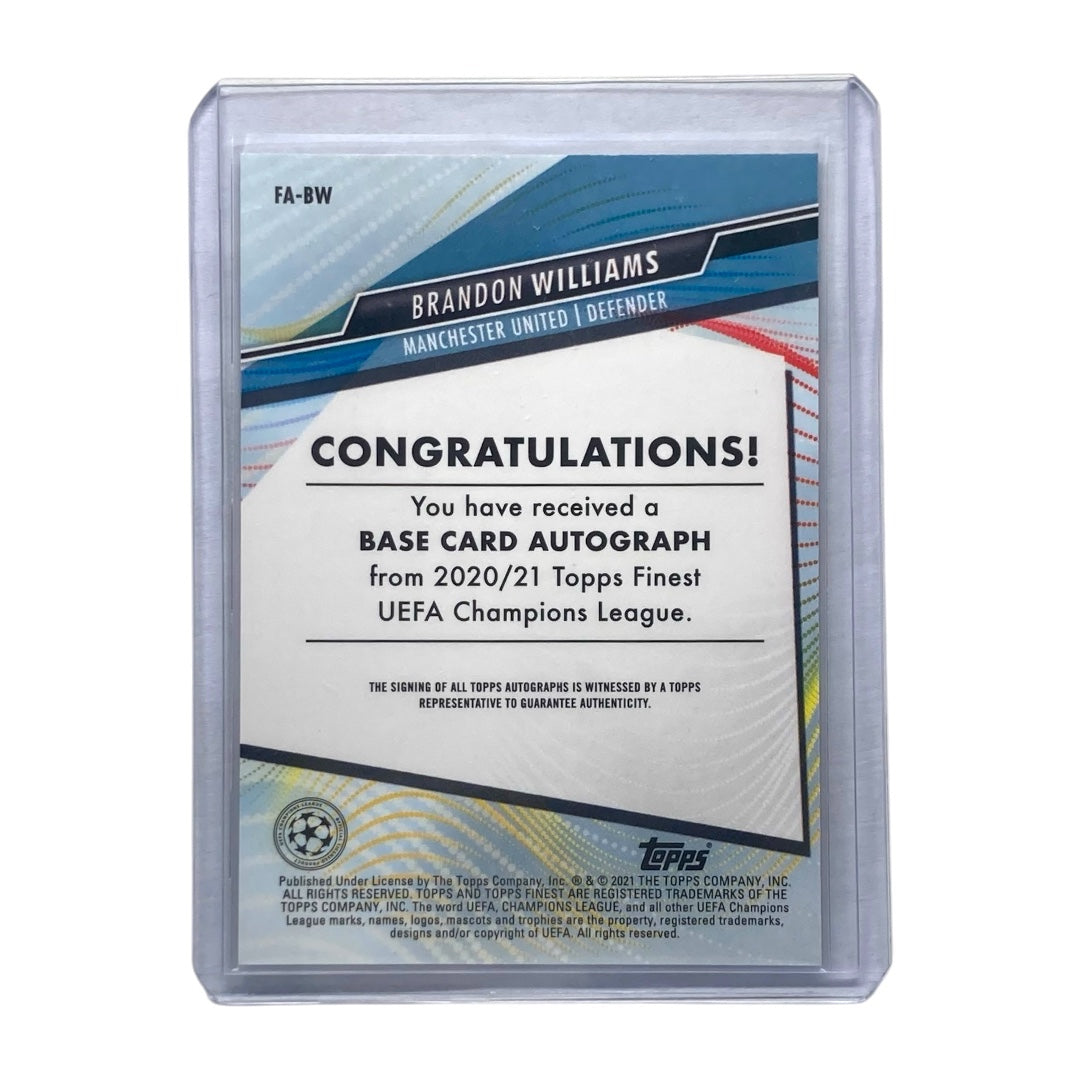 TOPPS サッカーカード FINEST BRANDON WILLIAMS MANCHESTER UNITED #FA-BW 中古 IT2