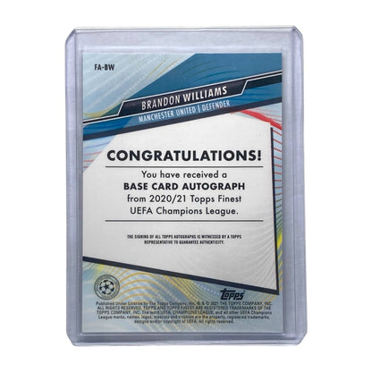 TOPPS サッカーカード FINEST BRANDON WILLIAMS MANCHESTER UNITED #FA-BW 中古 IT2