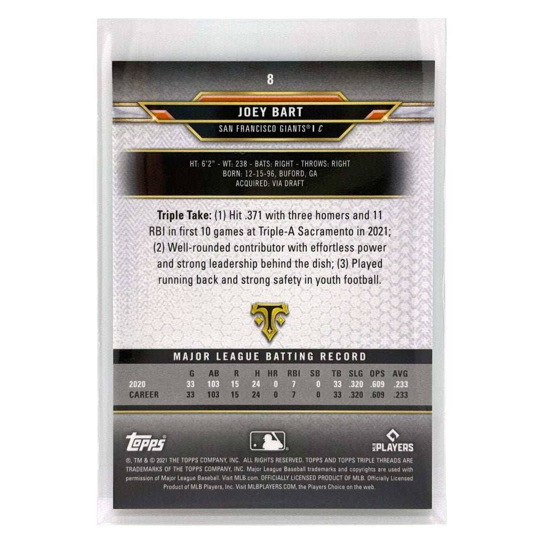 TOPPS MLBカード TRIPLE THREADS JOEY BART SAN FRANCISCO GIANTS /150 #8 中古 IT1