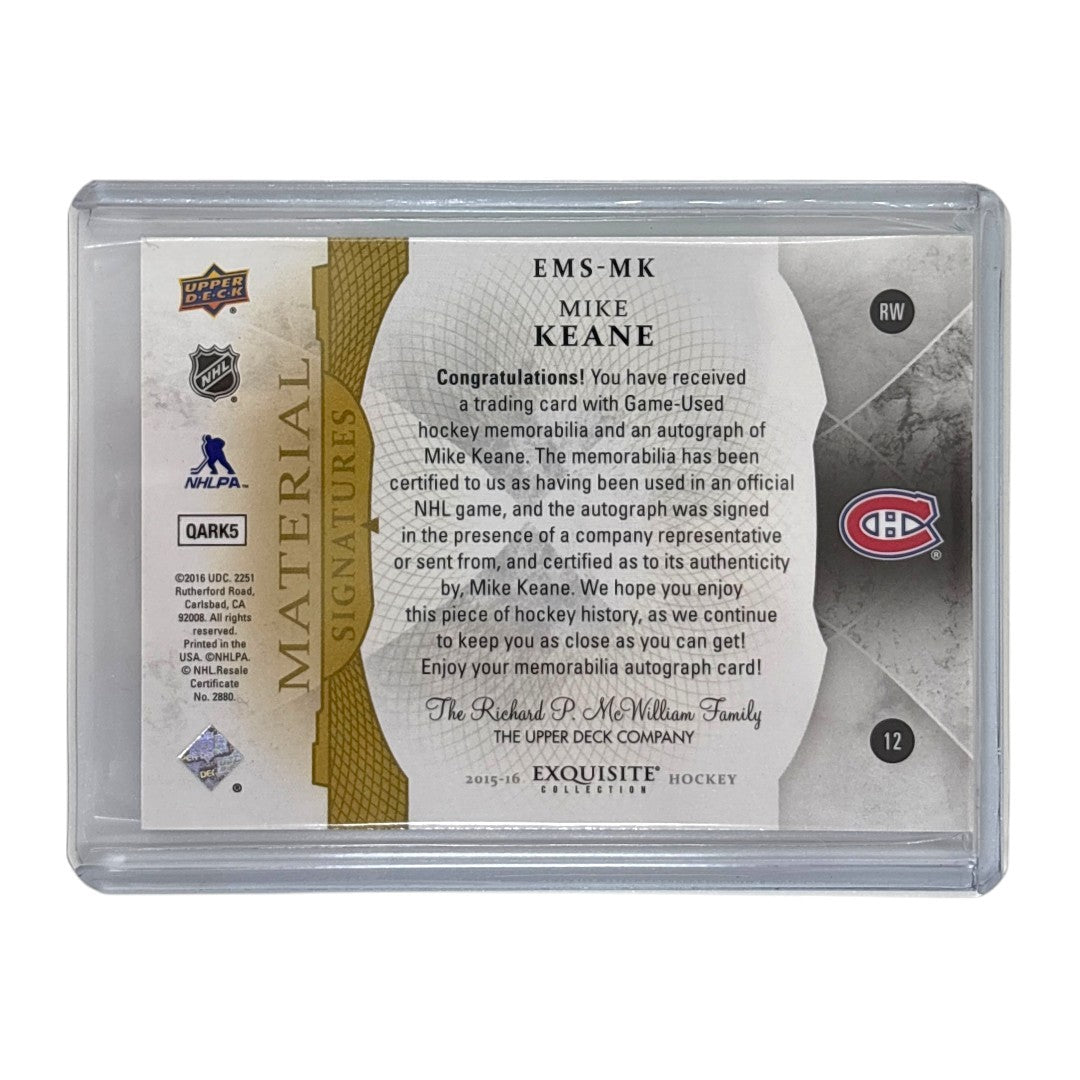UPPER DECK NHLカード EXQUISITE COLLECTION MIKE KEANE MONTREAL CANADIENS /135 #EMS-MK 中古 IT1