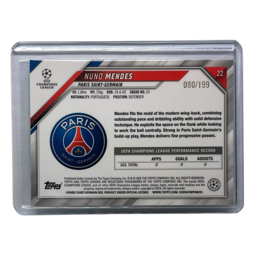 TOPPS サッカーカード CHROME NUNO MENDES PARIS SAINT-GERMAIN /199 #22 中古 IT2